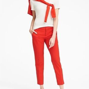 Banana Women's Italian Wool Avery Red Slim Fit Pants